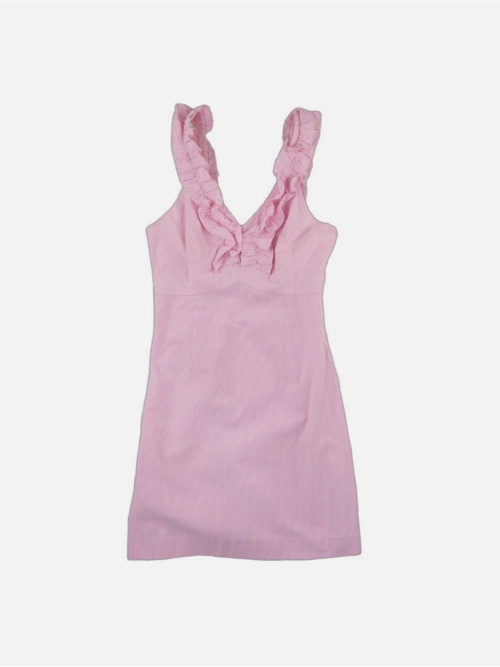 Lilly Pulitzer Pink Ruffled V-Neck Mini Dress Size 4